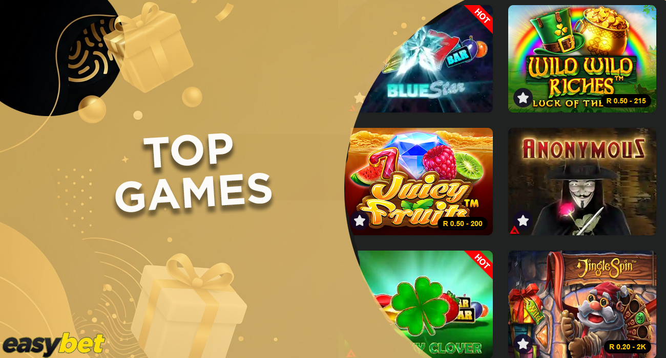 Showcase the most popular casino games available on Easy Bet.